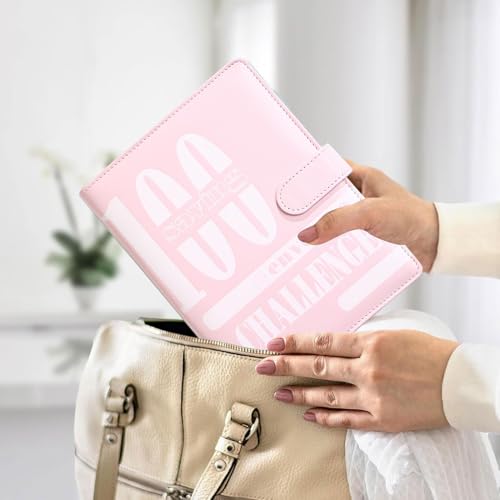 100 Pasta Desafio de Poupança,Livro Desafios de Poupança com Envelopes | Pasta de carteira para econ