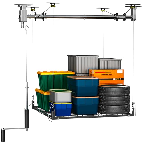 Garage Ceiling Storage Rack 4x4 ft Holds 400 lbs