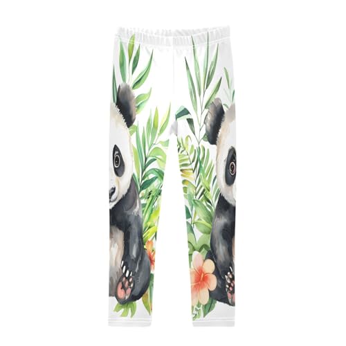 Bolaz Toddler Girls Leggings Printed Yoga Pants Leggings Panda and Plant for Kids