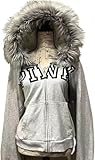 Women's Y2k Zip Up Hoodie Zip Up Oversized Jacket Streetwear Crop Top Winter Coats Teen 2000s Vintage Streetwear