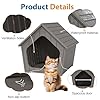 GULAIMOAO Cat Litter Box Enclosure, Hidden Covered Litter Box Furniture with Air Holes, Resin Outdoor Cat House Weatherproof, Wide Opening Design for Easy Cleaning, Grey