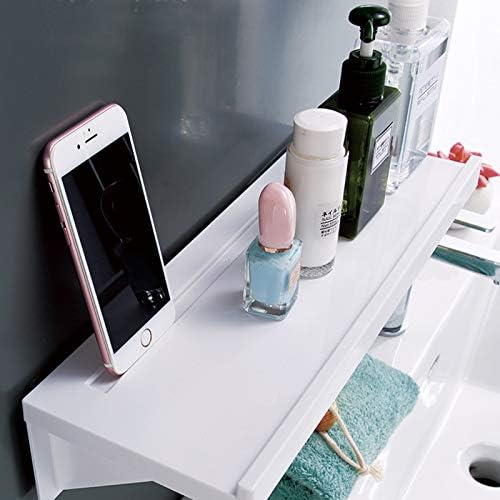 Chstarina Self Adhesive Bathroom Shelf, Wall Mounted Plastic Shower Shelf Organizer Storage No Drilling Bathroom Rack Shampoo Holder Stick on Wall, White