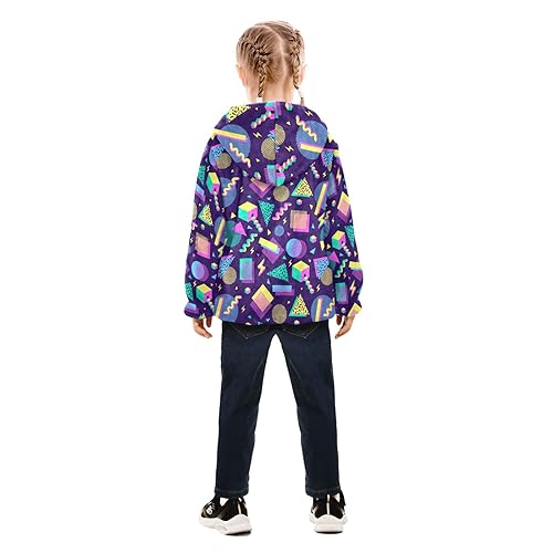 Retro 80s 90s Memphis Boys Fleece Hoody Jacket Zip Up Coat Warm Fall Winter Plush Jacket Long Sleeve Outerwear4