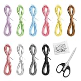 DIY Schmuck Zubehör Set, 10 Farben Lederschnur Faux Wildleder Seil Kordel Bastelset Schmuckherstellung Metall Clips Perfektes Bastelset für, Halskette, Armband, Geschenkideen, Schmuckherstellung