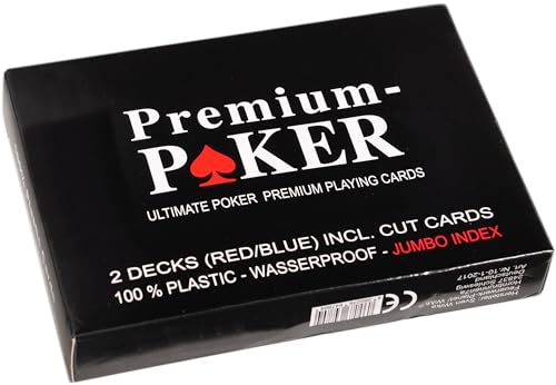 WiMi 24 X Premium Casino Poker Karten Pokerkarten 100 Prozent Plastik - Grosser Index 2 Eckzeichen - Duo Box Edition – Bild 3