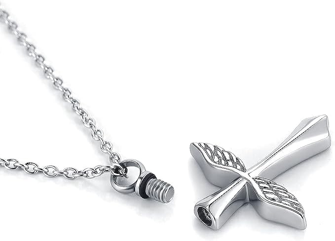 Miniatura 2 de Collar de urna de cruz para cenizas, recuerdo de urna de cremación, joyería conmemorativa para cenizas