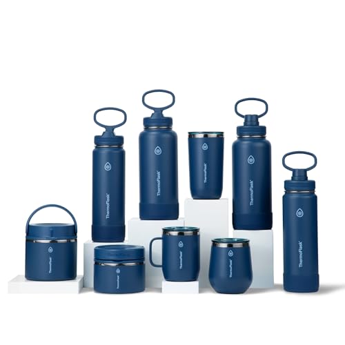 Image of ThermoFlask Insulated Food Jar with Leakproof Lid (20 oz, Navy) - Stainless Steel Food Containers for Hot & Cold Meals, Lunch, Soup & Snacks