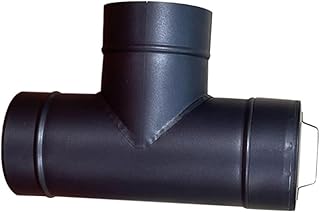Stove Pipe Tee 6 Inch Single Wall With Cleanout Cap Providing For Safe Chimney Ventilation And Maintenance Access