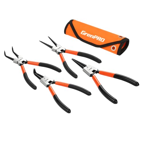 Image of GRENPRO 7-Inch 4-in-1 Snap Ring Plier Set, Internal External Circlip Pliers
