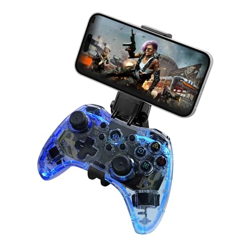 Joso RGB Wireless Mobile Gaming Controller for iPhone, Android, iPad, Tablet, PC, Phone Controller with Phone Clip Supports Cloud Game, COD, Genshin Immpact, Remote Player Gamepad with 2 Back Buttons