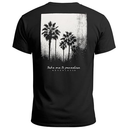 T-shirt en coton homme imprimé palmiers respirant pour l'été