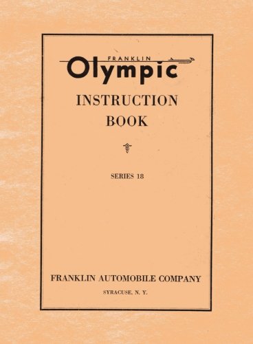 Franklin Olympic Instruction Book: Operators' and Mechanics' Instruction