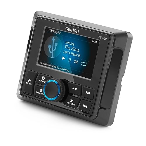  Clarion Telecomando marino cablato CMR-30 con display LCD a colori da 3 pollici, IP67, compatibile con CMM-20, CMM-30 e CMM-30BB
