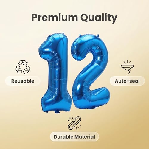 Image of YPSelected 32 Inch Large Foil Helium Number Balloon Birthday Wedding Party 0-9 (Blue, 2)