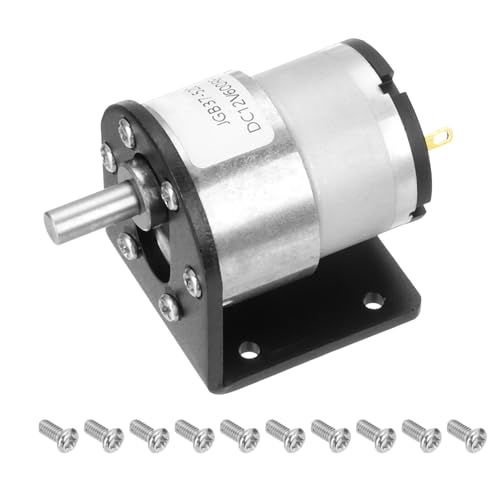 DMiotech Micro DC 12V 600RPM Geared Motor with Bracket Gear Reduction Motors 37mm Diameter Gearbox Micro Speed Reduction for RC Car, Robot Model, DIY Toys