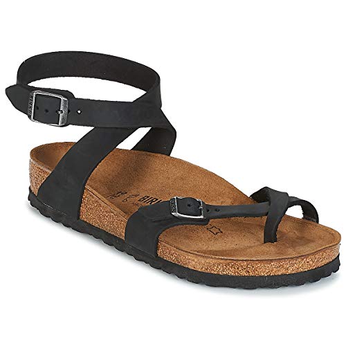BIRKENSTOCK Women's Ankle Strap Sandals, Black Noir Black, 36 EU