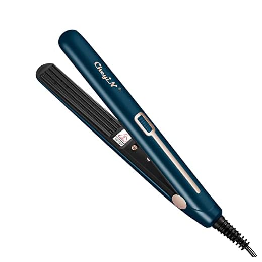 CkeyiN Hair Crimper, Portable Professional Crimper Hair Iron, Adjust Temperature Anti Static Curling Iron for Fluffy Hairstyle, Corn, Perm, Curls Hair Types