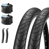 MOHEGIA City Bike Tires Set: 2 Pack 24/26x2.125 Inch Folding Bicycle Tires with 24/26...