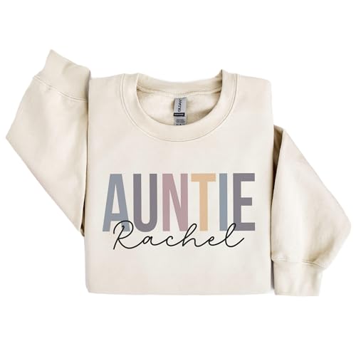 Personalized Auntie Sweatshirt, Gift For New Aunt, Christmas Gift, Custom Auntie Name Sweater, Sister Pregnancy Reveal, Unisex Crewneck Sweatshirt