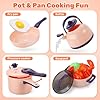 CUTE STONE 70+ PCS Kids Play Kitchen Accessories, Pretend Cooking Toys with Peelable & Cuttable Play Food, Cookware, Tableware & Utensils, Shopping Basket, Tray, Educational Gift for Girls & Boys #4