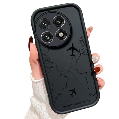 Image of MILLION CASES Back Cover Case for OnePlus 13R Shockproof Protective Skyline Journey Flight Path Case for Men & Boys(Midnight Black)