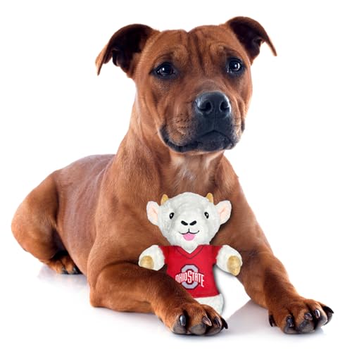 Pets First NCAA Ohio State Buckeyes Goat Plush Toy for Dogs and Cats with Squeaker, Wearing a Team Jersey! Fun & Sporty Goat Shaped Dog Chew Toy, Interactive Pet Toy by Pets First - Image 4