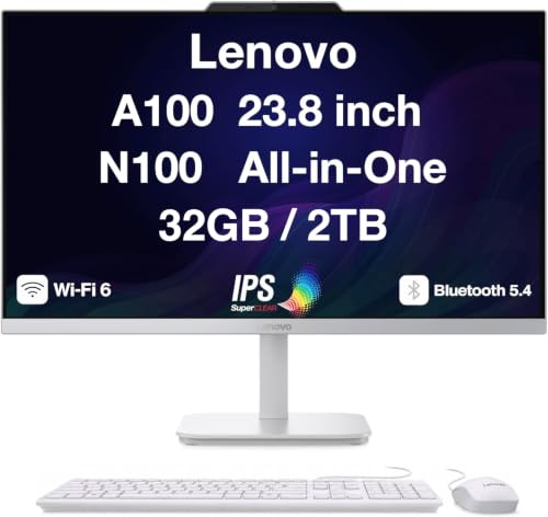 Image of Lenovo A100 24 inch FHD All-in-One Desktop Intel N100, 32GB DDR5, 2TB SSD
