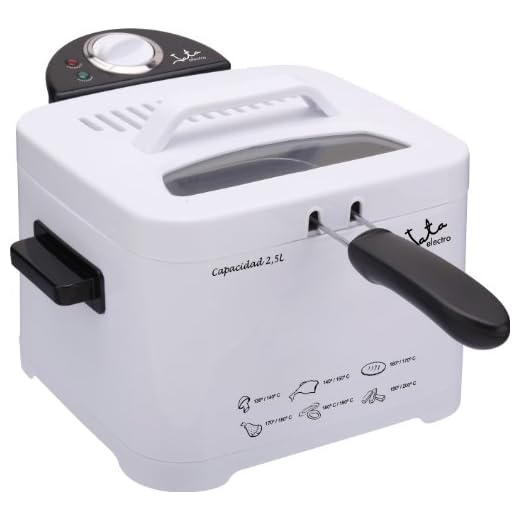 Jata FR278 Freidora de Aceite de 2,5 litros, 2000 W, Antimezcla sabores, Fácil limpieza, Temperatura Regulable, Tapa con visor