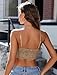Avidlove Sexy Bra Women V Neck Spaghetti Strap Bra Lace Tops Sexy Cami Crop Top Going Out Lingerie Outfits Khaki