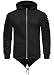 Produktbild Rock Creek Herren Hoodie Cardigan Sweatjacke mit Kapuze Kapuzenpullover Pullover Herrenjacke Übergangsjacke H-161 Schwarz S