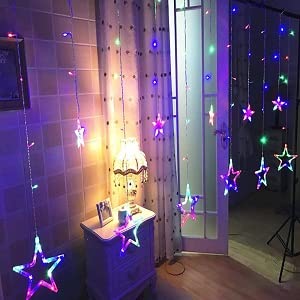 Dream Sight Home Diwali Light Curtain for Decoration/Decorative Lights for Home/Lights for Decoration/Decoration Items Valentine Gift (Star Light Multicolor)