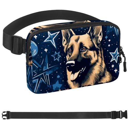 Riñonera de perro pastor para hombre y mujer en multicolor con correa ajustable de 4x23x15cm