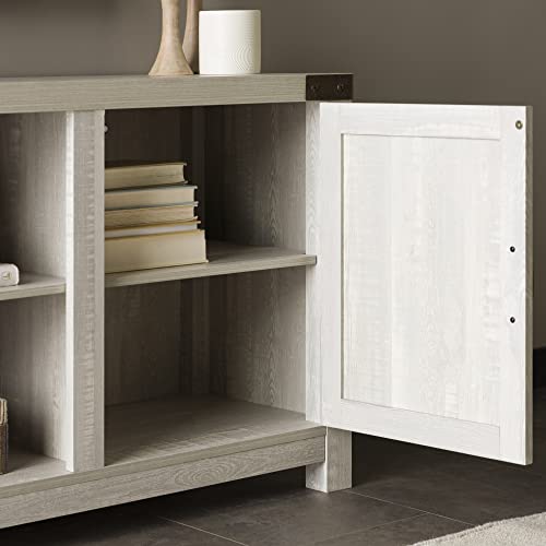 Walker Edison Georgetown Modern Farmhouse Double Barn Door Tv Stand For Tvs Up To 65 Inches, 58 Inch, Stone Grey #TOP5