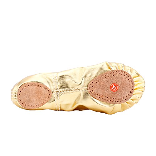 Msmax Girls Ballet Dance Shoes Gold Slip On Jazz Flats For Party Performance 10 M Us Toddler #TOP4
