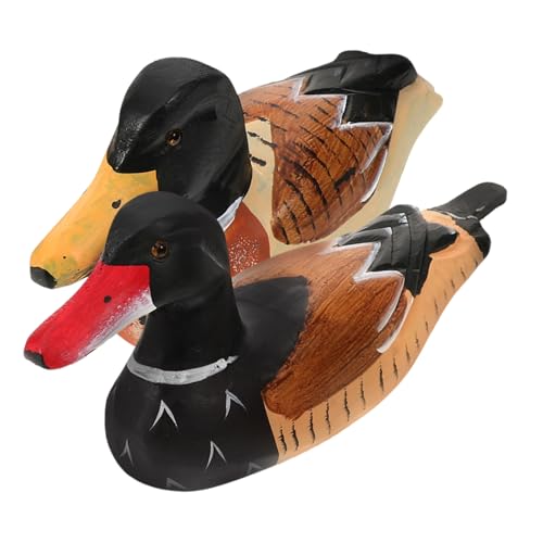 Canards Mandarins en Bois Peints à la Main : Décoration Asiatique pour un Salon Zen