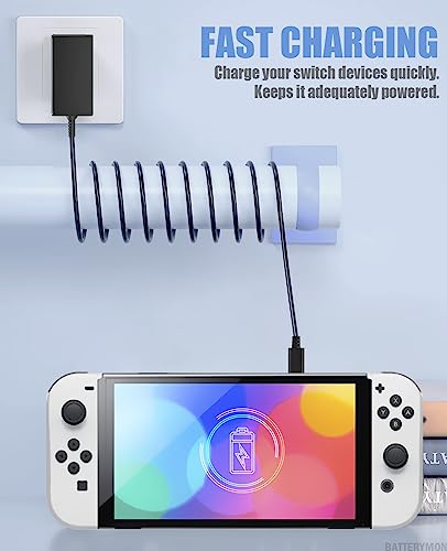 image for BatteryMon 15V 2.6A AC Adapter Compatible with Nintendo Switch Game Co