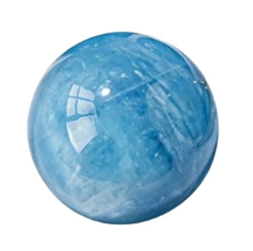 NHDVDVAV Esfera de Aguamarina, Bola de Cristal Azul Natural, Esfera Decorativa de Piedra, Escultura, Figura, sanación Reiki, adivinación, Herramienta Feng Shui,35~40mm