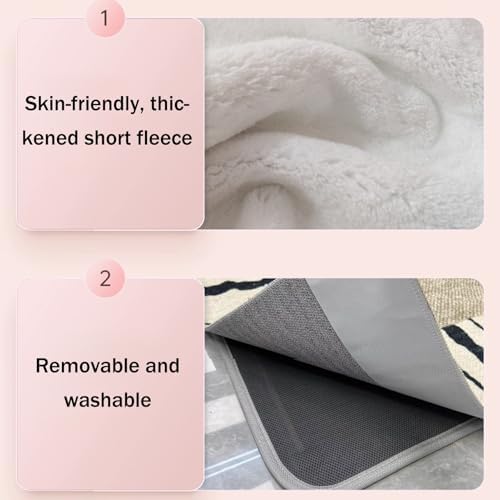 Graphene Heated Floor Mat, Electric Heating Carpet with Timer, Temperature Adjustable Plush Area Rug for Living Room, Large Size 160x240cm (62.9x94.9)