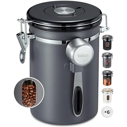 Veken Coffee Canister with Window Cover