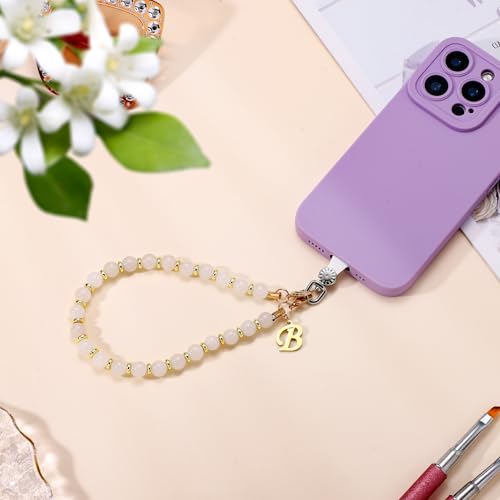 1 Set Beaded Phone Wrist Strap, Initial Phone Charms Detachable Letter B - Photo 8 sur 176