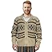 CLEDARM Men The Dude Sweater Costume Adults Shawl Collar Zip Up Knit Cardigan Sweater Halloween Cosplay Outerwear (Medium) Beige
