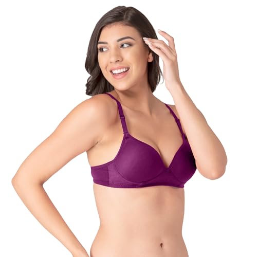 Image of Komli - Heavily Padded Push-Up Bra - Cotton Rich - Balconette - 3 /4th Coverage, Seamless, Wireless, Multiway Straps - T-Shirt Bra