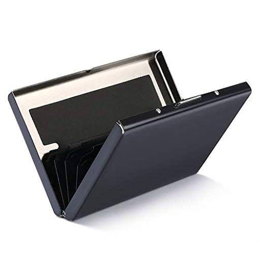 URAQT Tarjetero para Tarjetas de Crédito, Delgado Billetera de Metal, RFID Bloqueo para Tarjetas de Visita con 6 Ranuras, para Tarjetas de Crédito/Visita/Monedero (Negro) | Ya disponible en tu tienda friki favorita! En mundofriki.es!
