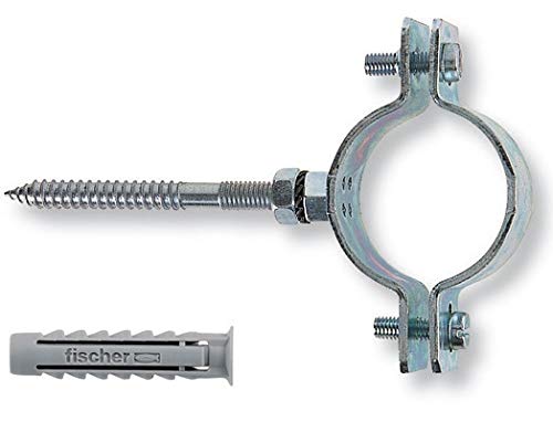 Fischer Collare in acciaio per tubi CPS-V 1 1/2 con vite e tassello