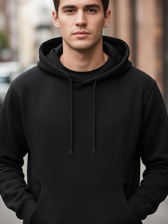 Image of boffi ... Unisex Hooded Sweatshirt, Black and Grey, Casual Pullover