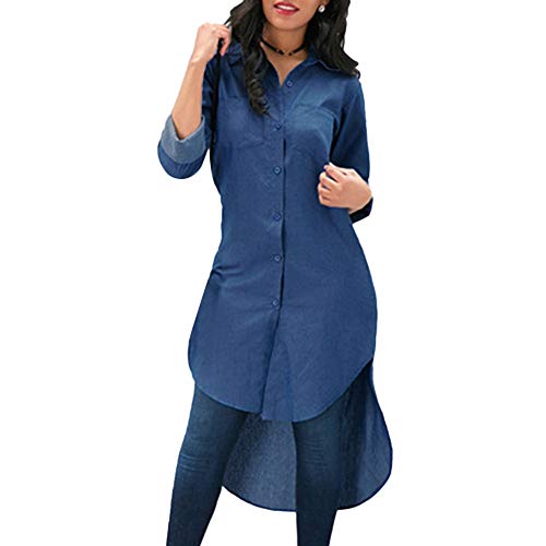 Low Hem Casual Solid Shirt Mini Dress 