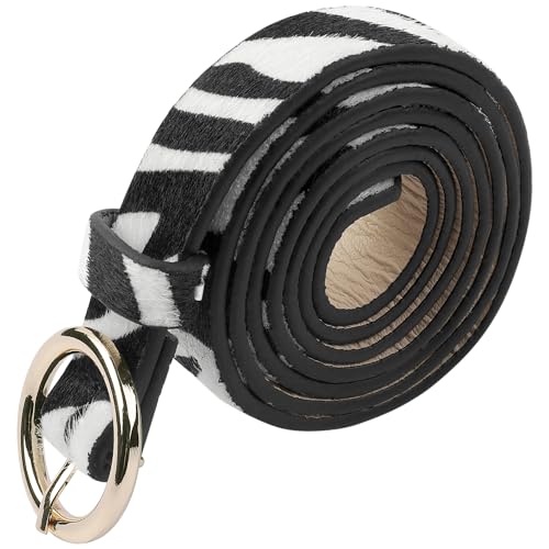 Women's Animals Waist Belts, Leopard Zebra Snake Faux Leather Round Buckle for Jeans Pants Dresses