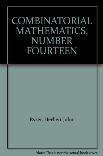 COMBINATORIAL MATHEMATICS, NUMBER FOURTEEN B001MQKSG2 Book Cover
