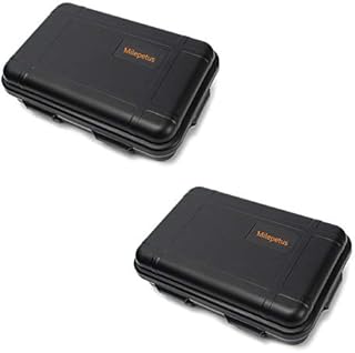 Milepetus 2pcs Large Outdoor Shockproof Waterproof Boxes Survival Airtight Case Plastic Survival Box Container Storage Case (Black, Large)