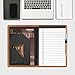 Gorbado Junior Padfolio Folder - A5 Portfolio Binder Case with 5 x 8 Writing Pad and Interior Storage Pocket Executive Business Organizer for Men Women, Brown